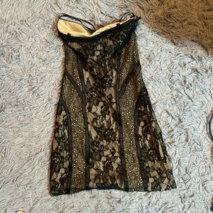 Black and Gold Lace Dress